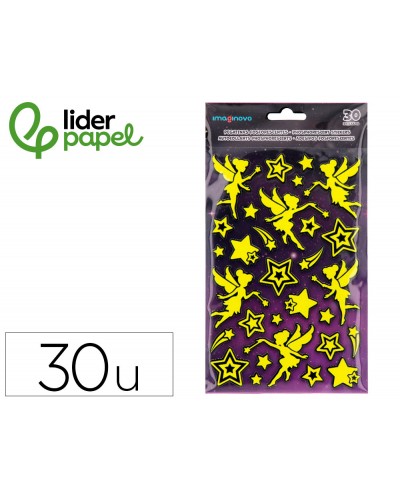 Pegatinas imaginovo luminosas hadas con relieve 190x105 mm en blister