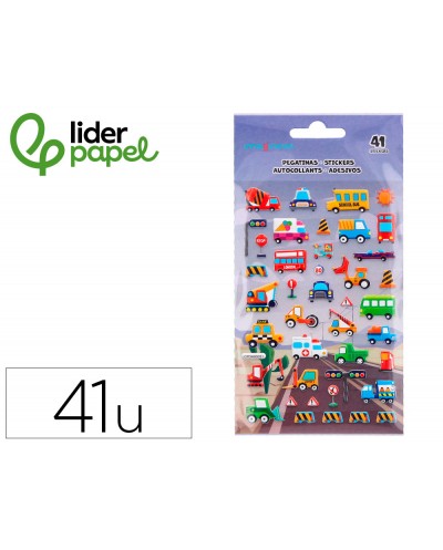 Pegatinas imaginovo kids coches con relieve 190x105 mm en blister