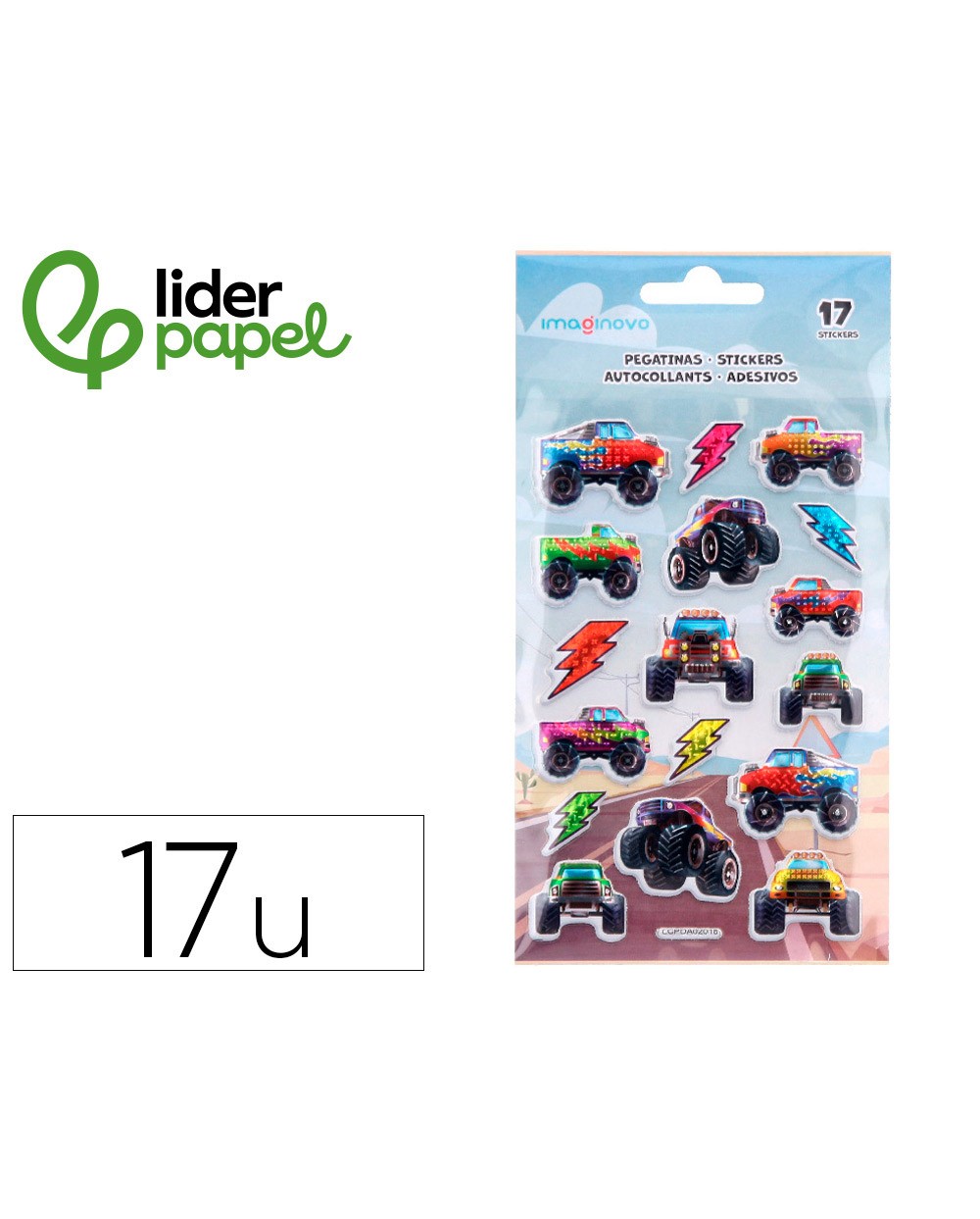 Pegatinas imaginovo kids carreras goma eva 190x105 mm en blister