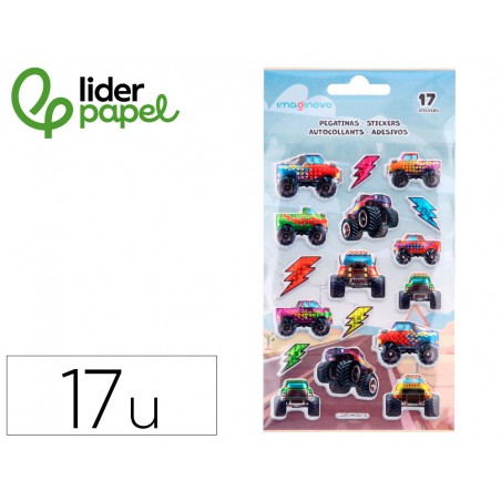 Pegatinas imaginovo kids carreras goma eva 190x105 mm en blister