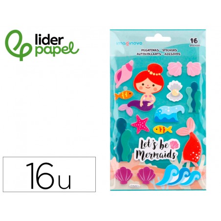 Pegatinas imaginovo sirenas magic dreams con relieve 210x130 mm en blister