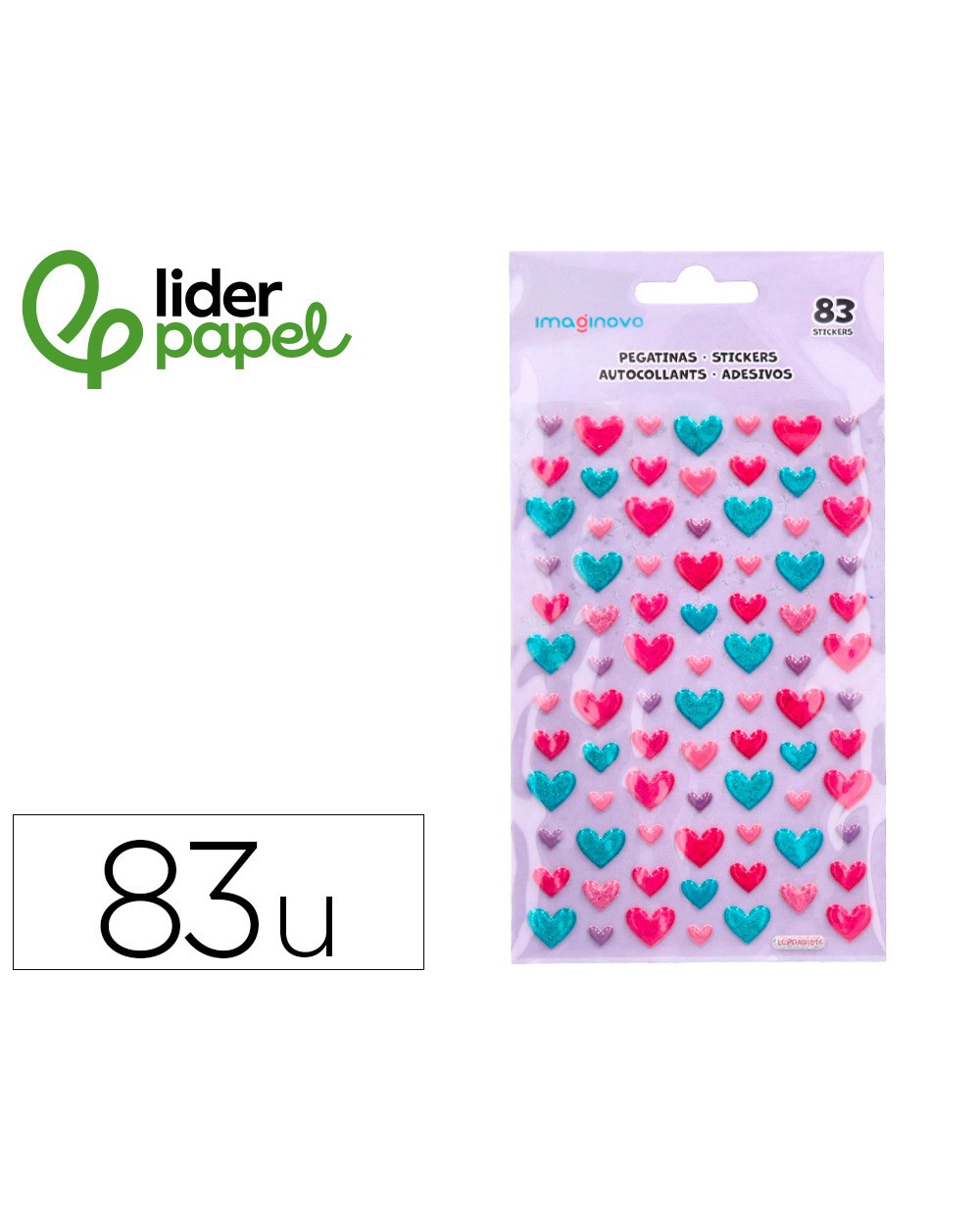 Pegatinas imaginovo corazones magic dreams con relieve 190x105 mm en blister