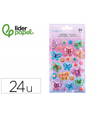 Pegatinas imaginovo mariposas magic dreams con relieve 190x105 mm en blister