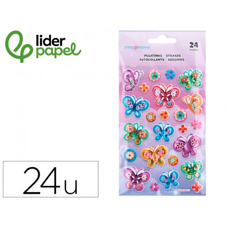 Pegatinas imaginovo mariposas magic dreams con relieve 190x105 mm en blister