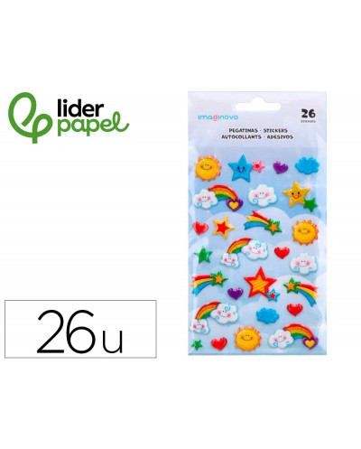 Pegatinas imaginovo arcoiris magic dreams con relieve 190x105 mm en blister