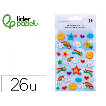 Pegatinas imaginovo arcoiris magic dreams con relieve 190x105 mm en blister