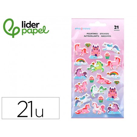 Pegatinas imaginovo unicornios magic dreams con relieve 190x105 mm en blister