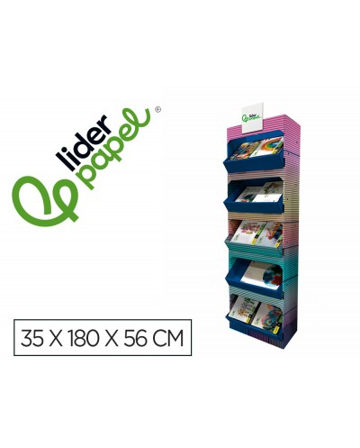 Bloc trabajos manuales liderpapel expositor de suelo carton con 160 unidades surtidas 35x180x56 cm