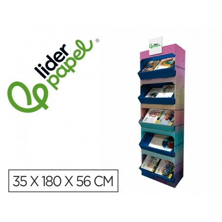 Bloc trabajos manuales liderpapel expositor de suelo carton con 160 unidades surtidas 35x180x56 cm