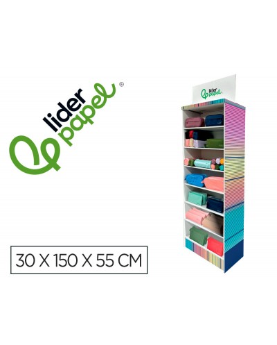 Estuche portatodo liderpapel expositor de suelo carton con 170 unidades surtidas 30x150x55 cm