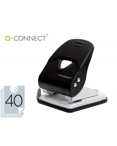 Taladrador q connect kf14221 2 taladros color negro abertura 35 mm capacidad 40 hojas