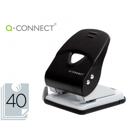 Taladrador q connect kf14221 2 taladros color negro abertura 35 mm capacidad 40 hojas