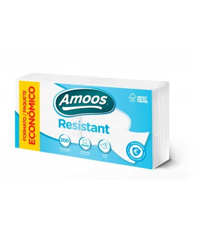 Servilleta amoos resistant 1 capa color blanco 30x30 cm paquete de 200 unidades