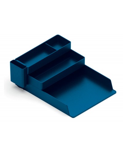 Bandeja sobremesa plastico q connect organizador de escritorio con 4 departamentos color azul