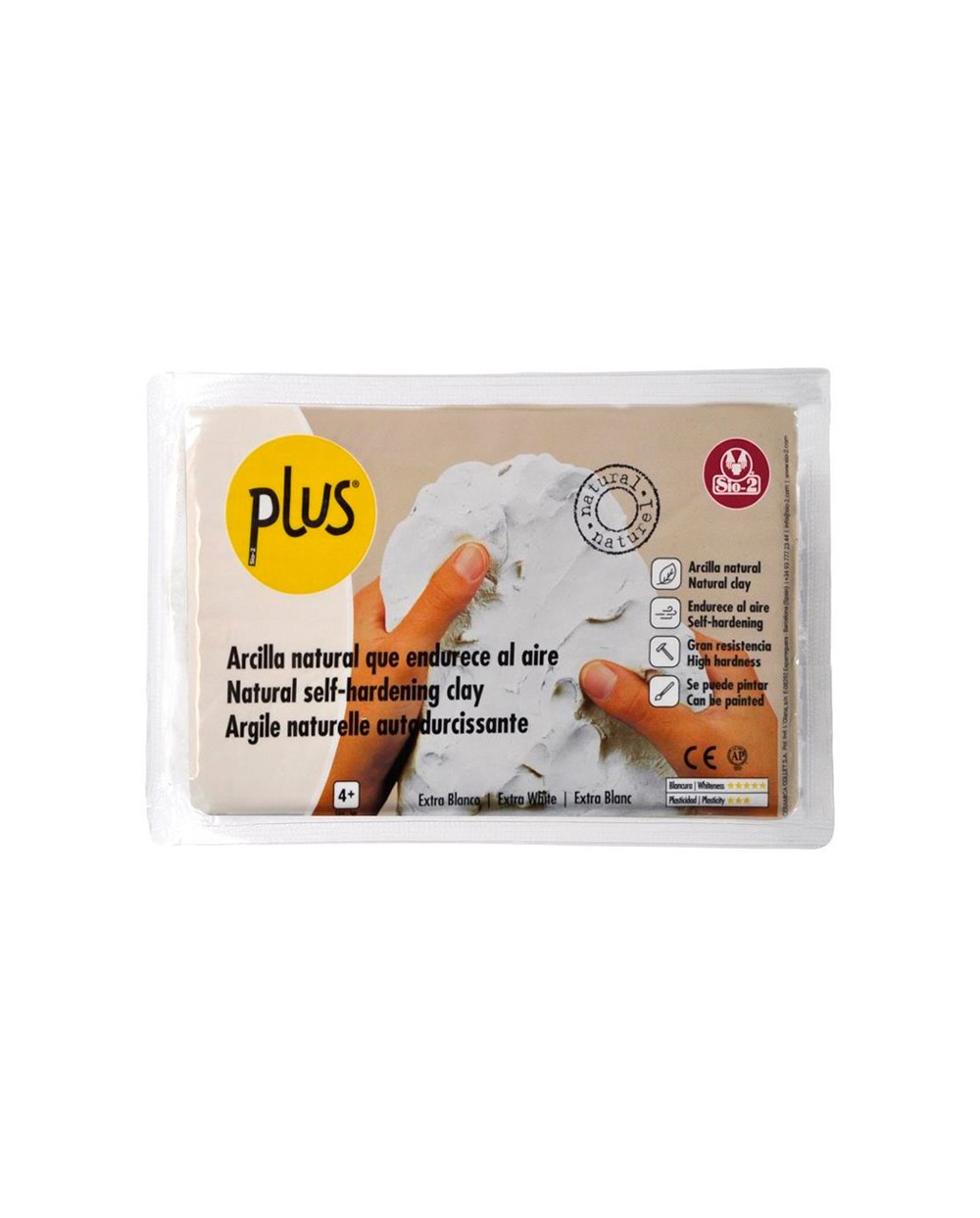 Pasta de modelar sio 2 plus extra color blanco paquete de 1 kg