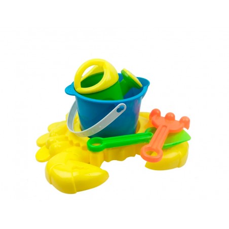 Cubo de playa ao zhi para jugar con la arena set 7 piezas cangrejo
