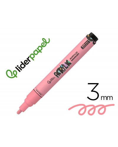 Rotulador liderpapel acrylic base agua todo tipo de superficie punta redonda 3 mm rosa sakura