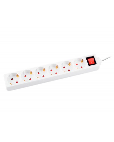 Regleta q connect 6 tomas de corriente con interruptor longitud cable 15 mt color blanco