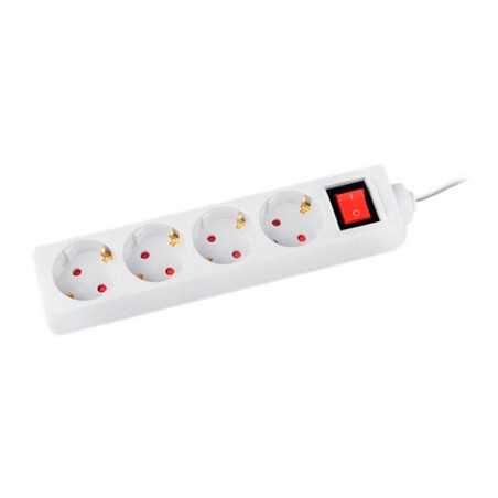 Regleta q connect 4 tomas de corriente con interruptor longitud cable 15 mt color blanco