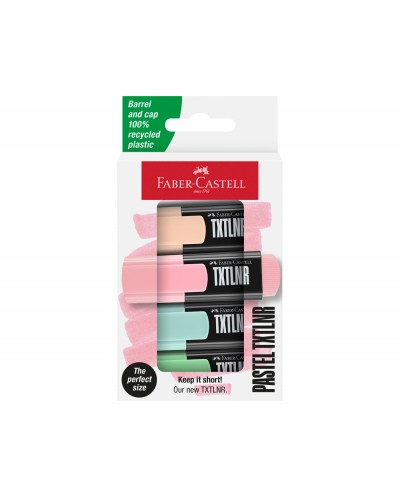 Rotulador faber castell neon txtlnr fluorescente pastel blister de 4 unidades colores surtidos