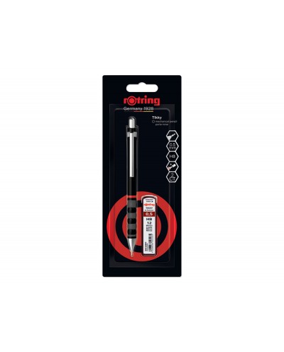 Set portaminas rotring tikky 05 mm color negro 12 minas hb