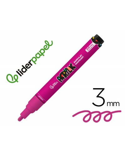 Rotulador liderpapel acrylic base agua todo tipo de superficie punta redonda 3 mm violeta