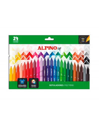 Rotulador alpino up punta 1 mm caja de 24 unidades colores surtidos
