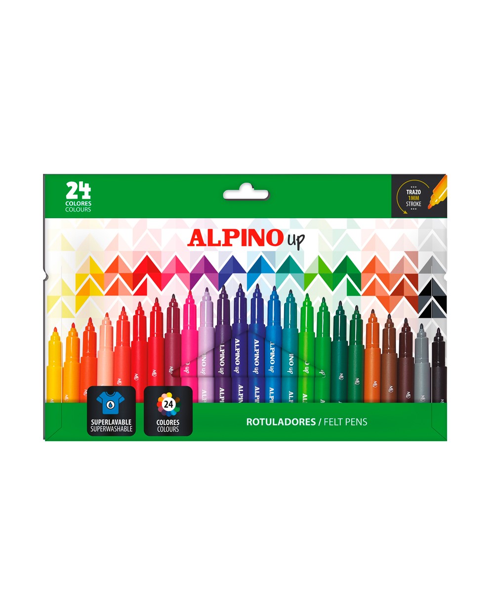 Rotulador alpino up punta 1 mm caja de 24 unidades colores surtidos