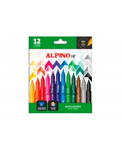 Rotulador alpino up punta 1 mm caja de 12 unidades colores surtidos