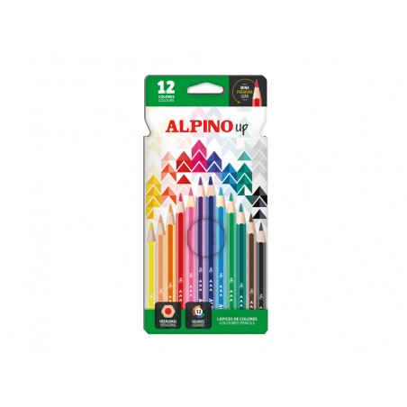 Lapices de colores alpino up mina premium caja de 12 unidades colores surtidos