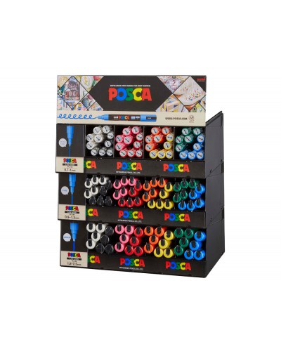 Expositor sobremesa modular rotulador uni posca marcador de pintura pc 1m pc 3m pc 5m 112 unidades colores surtidos