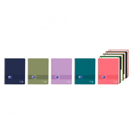 Cuaderno espiral oxford europeanbook 4 livego tapa plastico din a4 120 hojas horizontal con separadores