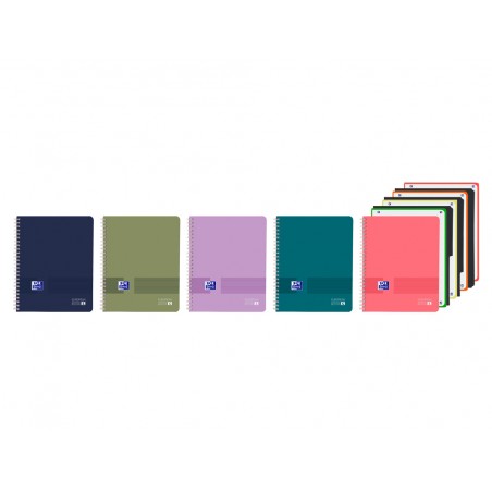 Cuaderno espiral oxford europeanbook 4 livego tapa plastico din a4 120 hojas cuadro 5 mm con separadores