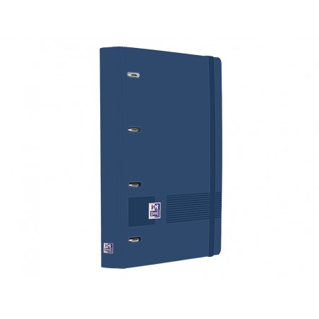 Carpeta 4 anillas oxford europeanbinder livego tapa polifoam din a4 recambio 120 hojas cuadro 5 mm azul