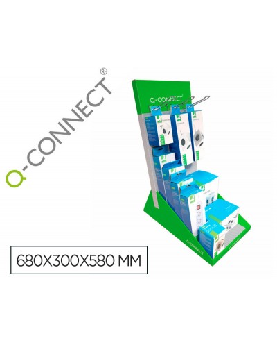 Regleta q connect enchufe multiple expositor de sobremesa con 10 unidades surtidas 680x300x580 mm