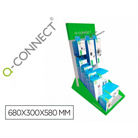 Regleta q connect enchufe multiple expositor de sobremesa con 10 unidades surtidas 680x300x580 mm