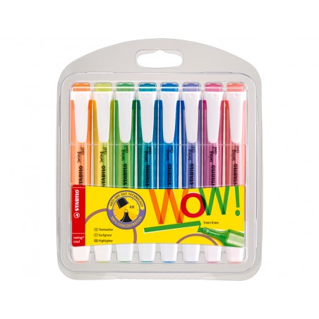 Rotulador stabilo fluorescente swing cool estuche 8 unidades colores surtidos