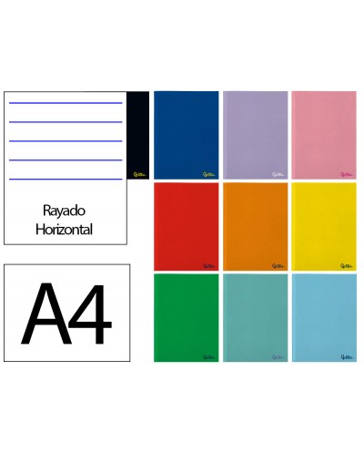 Libreta liderpapel smart a4 48 hojas 75g m2 horizontal con doble margen colores surtidos