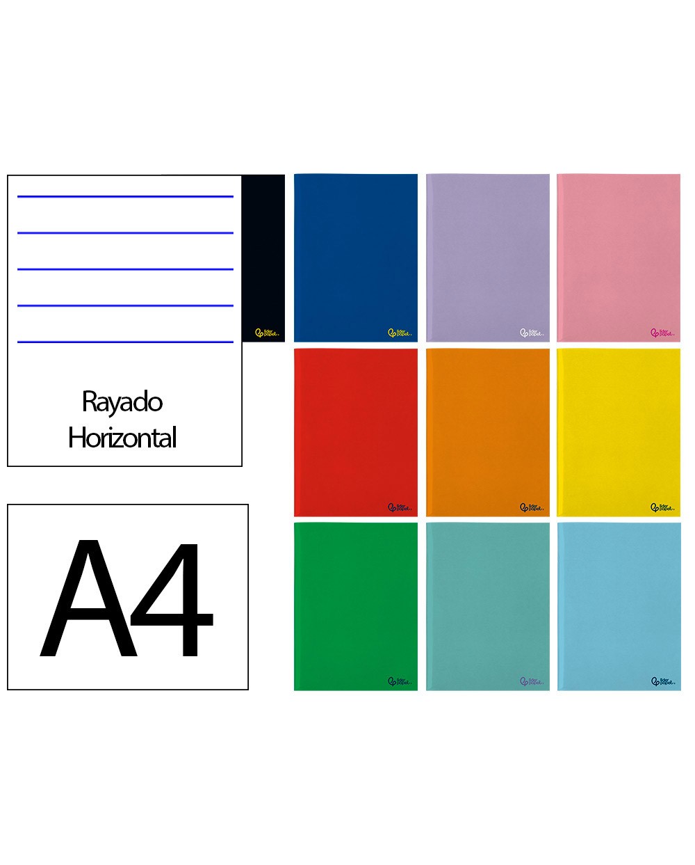 Libreta liderpapel smart a4 48 hojas 75g m2 horizontal con doble margen colores surtidos