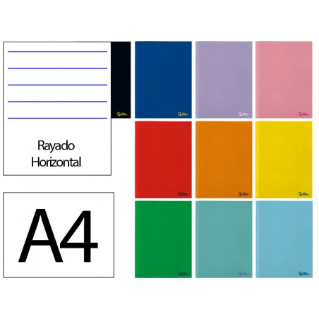 Libreta liderpapel smart a4 48 hojas 75g m2 horizontal con doble margen colores surtidos