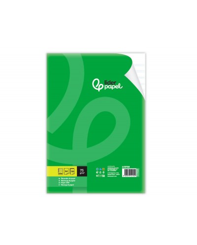 Recambio liderpapel din a4 100 hojas 75 gr pauta 4 35mm con margen 4 taladros