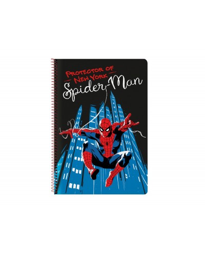 Cuaderno espiral safta folio 80 h 60 gr cuadro 4 mm tapa extradura spider man hero