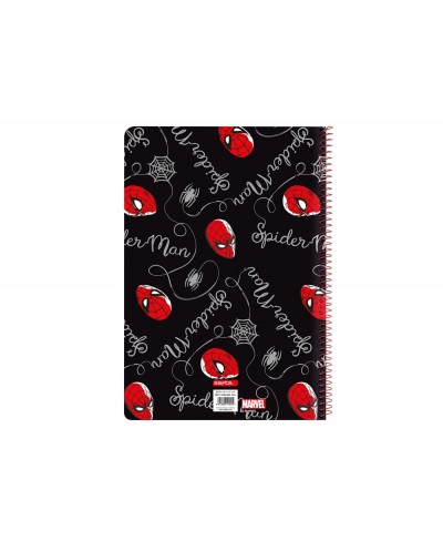 Cuaderno espiral safta folio 80 h 60 gr cuadro 4 mm tapa extradura spider man hero