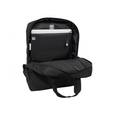 Mochila safta para portatil 133 usb fc barcelona premium black 110x290x390 mm