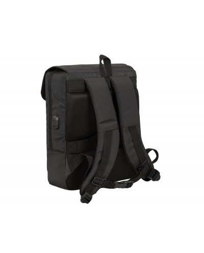 Mochila safta con solapa portatil 133 usb real madrid premium 120x290x390 mm