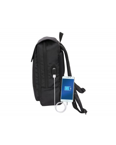 Mochila safta con solapa portatil 133 usb real madrid premium 120x290x390 mm