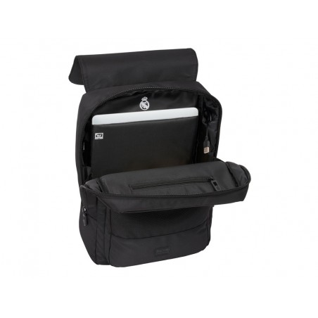Mochila safta con solapa portatil 133 usb real madrid premium 120x290x390 mm