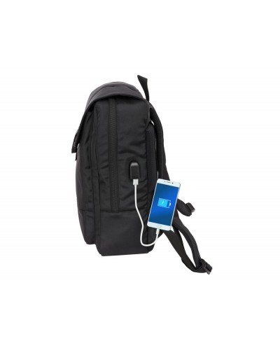 Mochila safta con solapa portatil 133 usb fc barcelona premium black 120x290x390 mm
