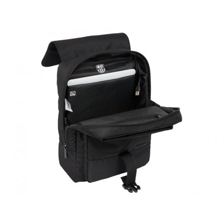 Mochila safta con solapa portatil 133 usb fc barcelona premium black 120x290x390 mm