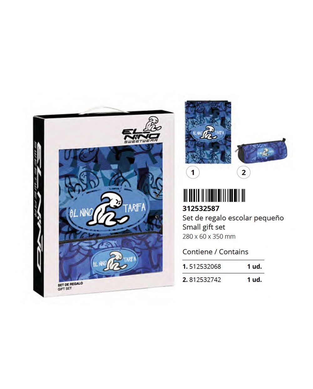 Set regalo safta pequeno el nino roller 350x280x60 mm